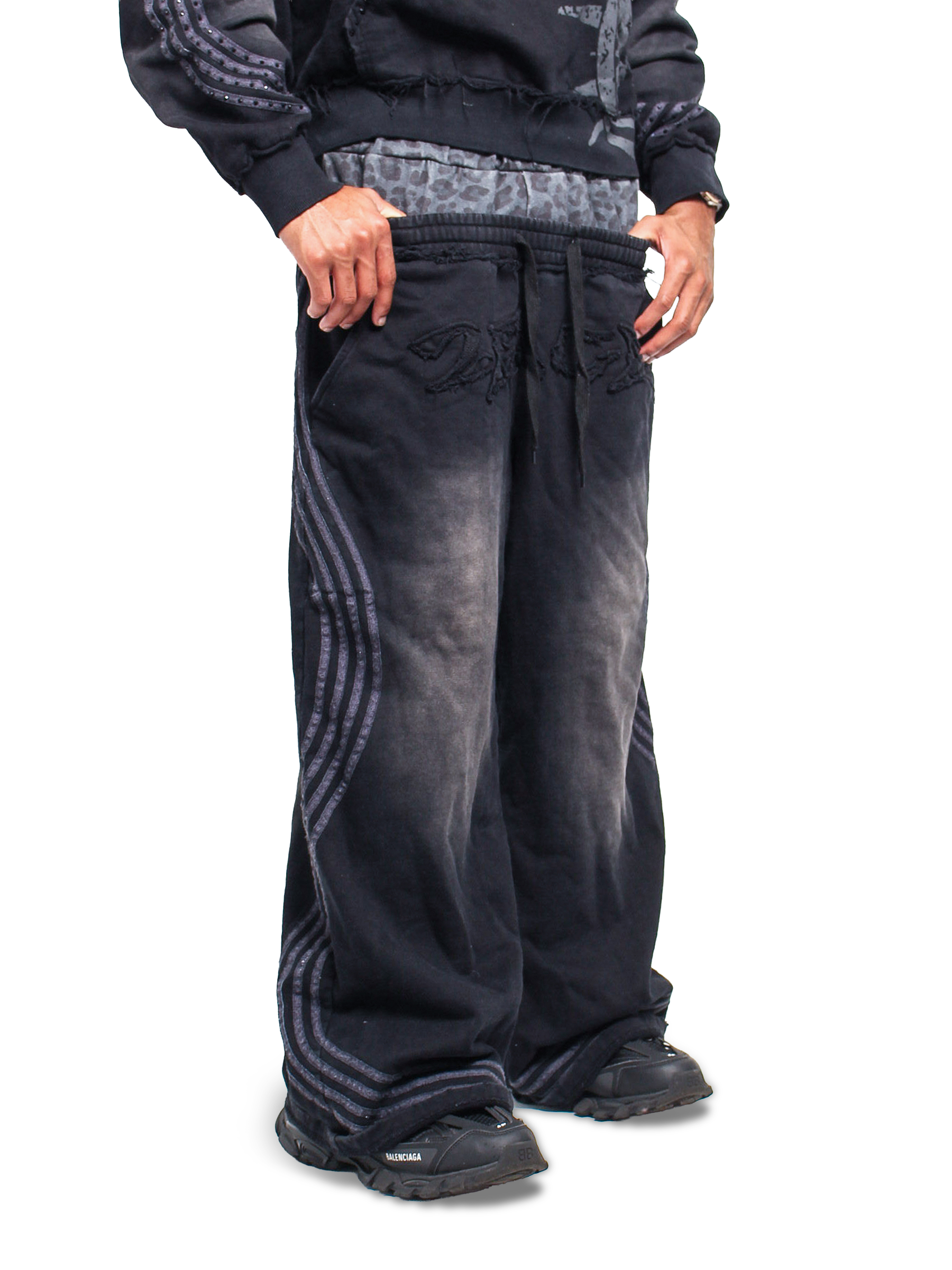 Black Leopard Sweatpants